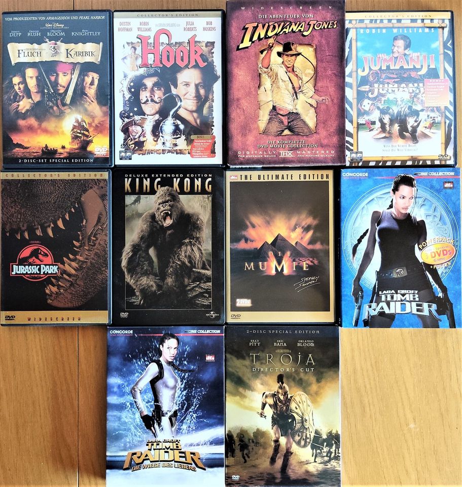 DVD Sammlung Abenteuer (12 Filme) u.a. Indiana Jones, Tomb Raider in Braunschweig