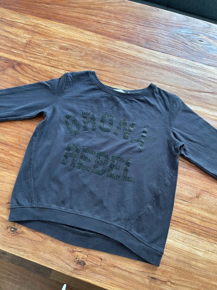 Pullover Mädchen Sweatshirt Glitzer schwarz bronx Oberteil Shirt in Fürth