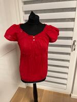 Manguun, rote Damen Bluse, Knitterlook, Baumwolle, Gr 38 Bayern - Erdweg Vorschau