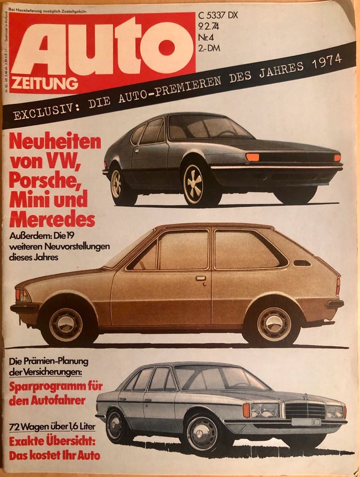 Auto Zeitung 4/1974 Ford Escort Taunus Capri in Essen