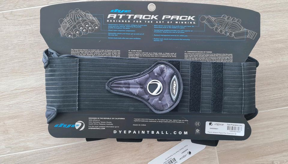 DYE Paintball Attack Pack Dyecam black/grey NEU 4+5+2 in Pattensen