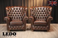 2x Original Chesterfield Ohrensessel / Sessel, Rindleder, braun Nordrhein-Westfalen - Heinsberg Vorschau