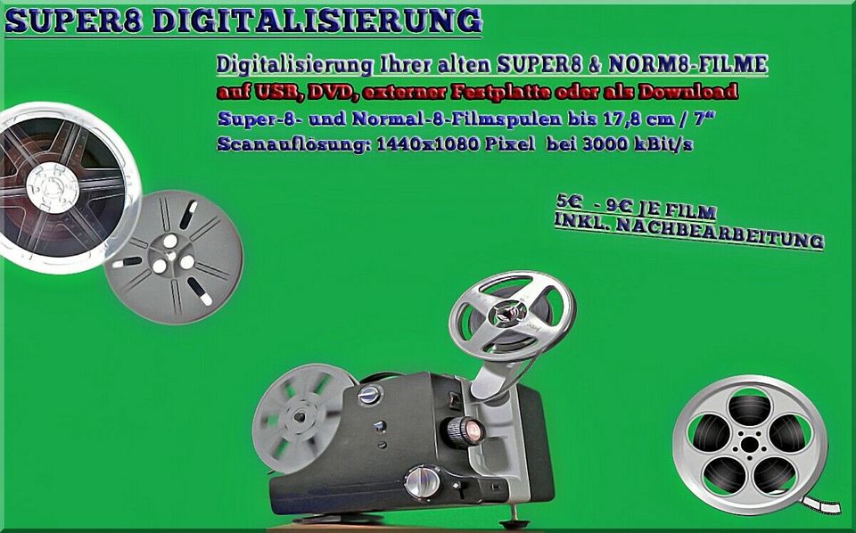 SUPER8 & NORMAL8 Filmrollen sichern & digitalisieren in Oldenburg