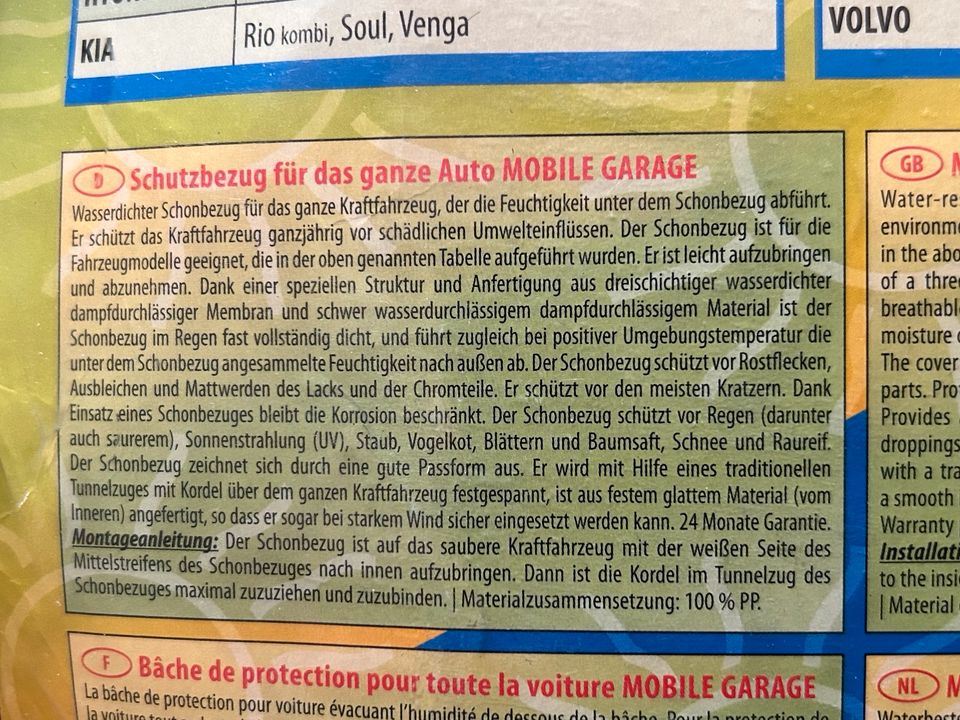 Mobile Ganzgarage Neuwertig von 405-430cm Golf VII 7 o.ähnl. in Peine
