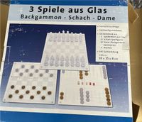 3 Spiele aus Glas - Backgammon/ Schach/ Dame Hessen - Limburg Vorschau