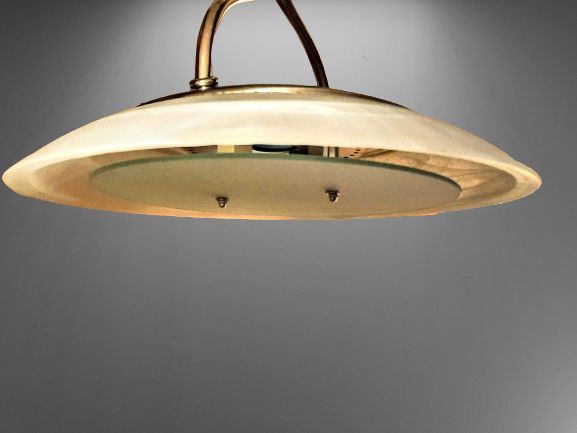 Deckenlampe Pendellampe UFO 70er/80er J. von FISCHER Glas Metall in Oberhausen