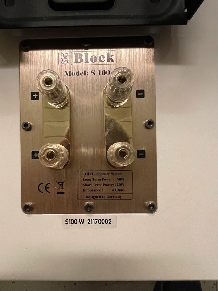 Block S-100 HiFi Lautsprecher weiß in Flörsheim-Dalsheim