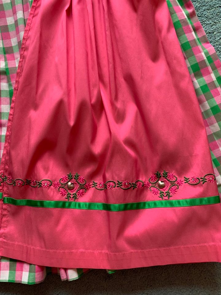 DIRNDL MIT SCHÜRZE & BLUSE | Schwarz/Rosa/Grün/Weiß – Gr. 38 in Köln