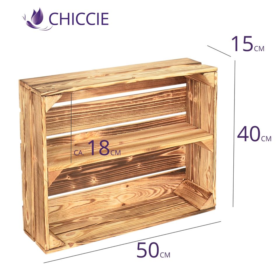 CHICCIE Holzregal Schmalhanz 1x lange Ablage 50x40x15cm - Kiste in Heiden