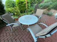 Garten Sitzgruppe runder Tisch silber inkl. 3x Stühle mit Auflage Rheinland-Pfalz - Bad Kreuznach Vorschau