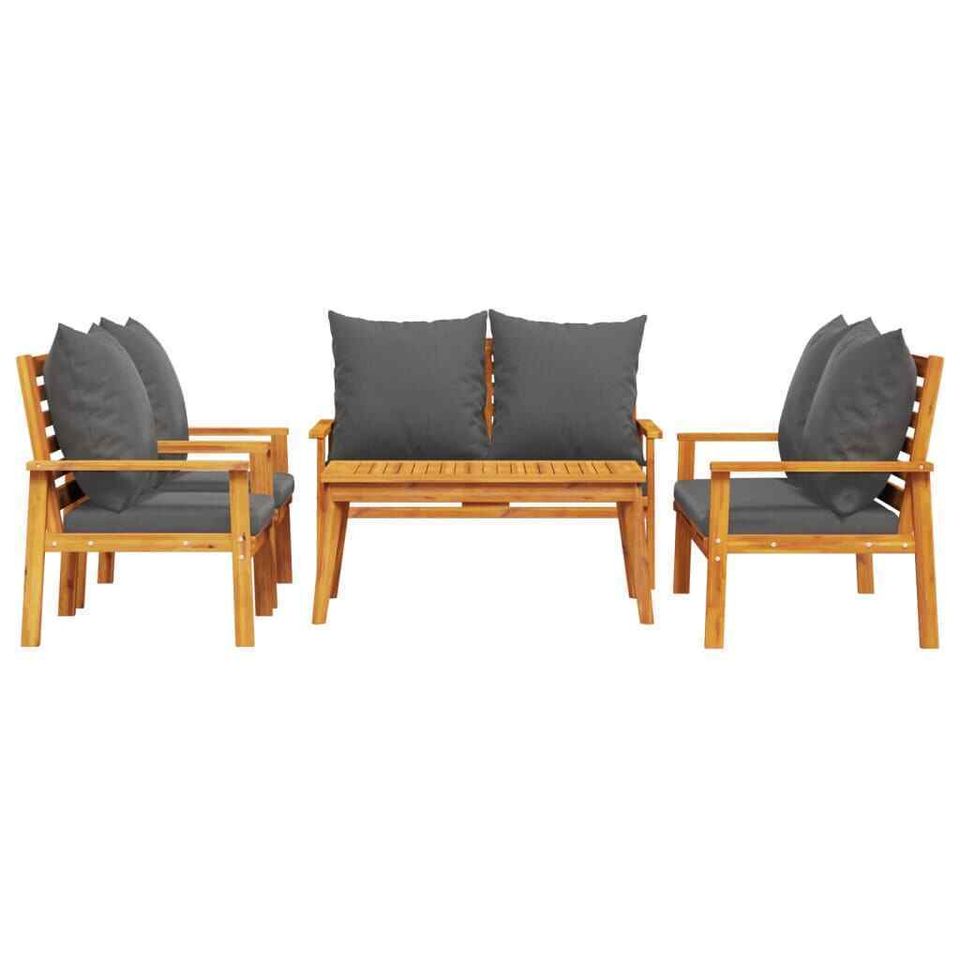 5-tlg. Garten-Lounge-Set mit Kissen Massivholz Akazie Couch Set in Weilburg