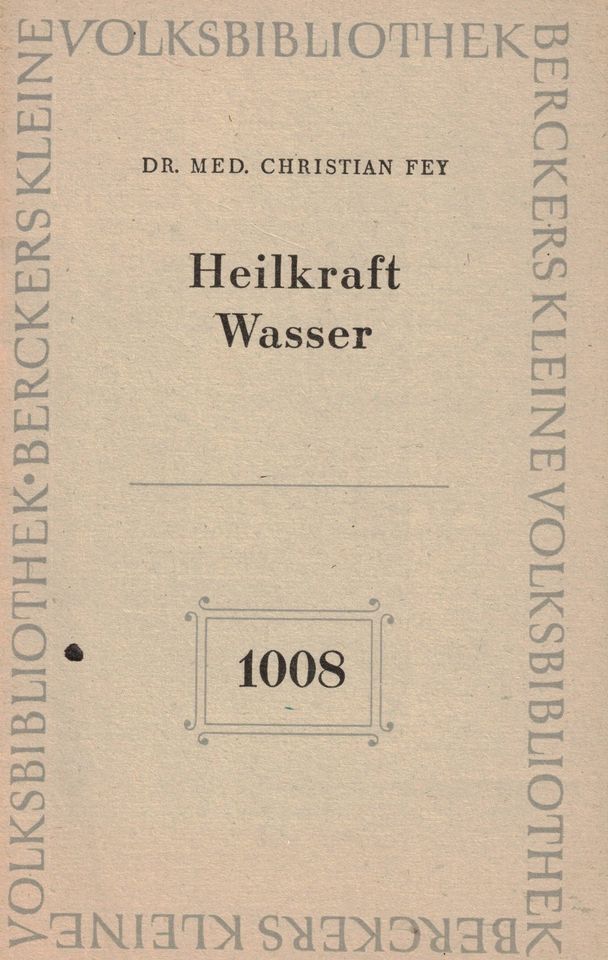 Broschüre Heilkraft Wasser 1949 Homöopathie top erhalten in Halle