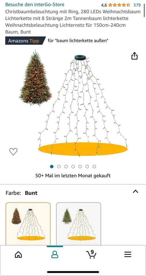 NEU Lichterkette Lichternetz Christbaum Bunt in Teistungen