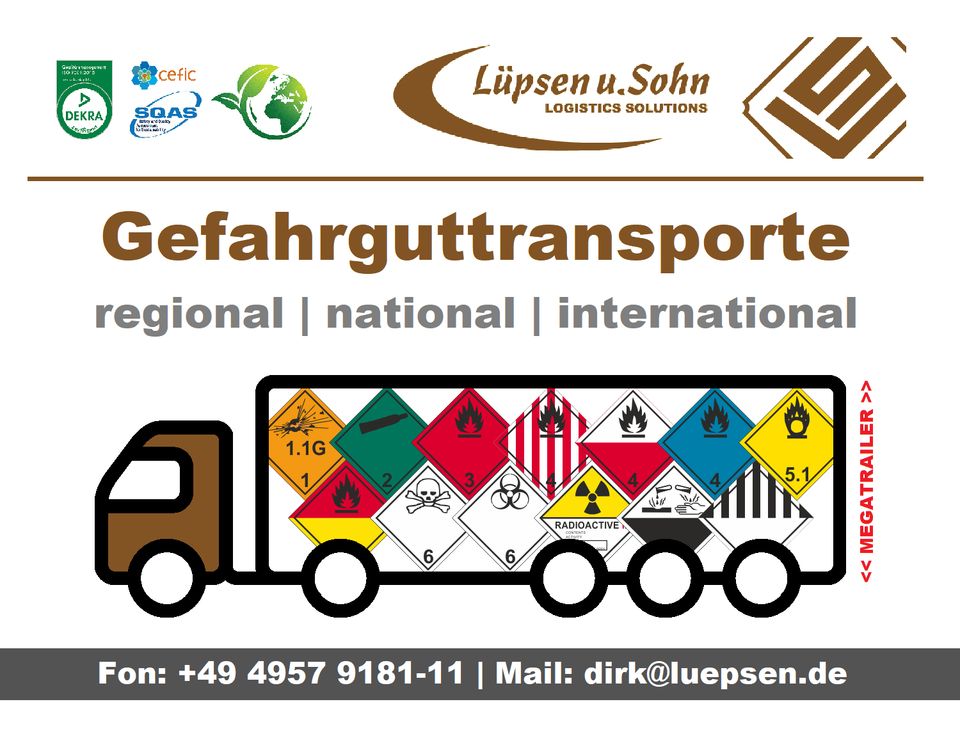 Spedition | Logistik | Gefahrguttransporte in Filsum