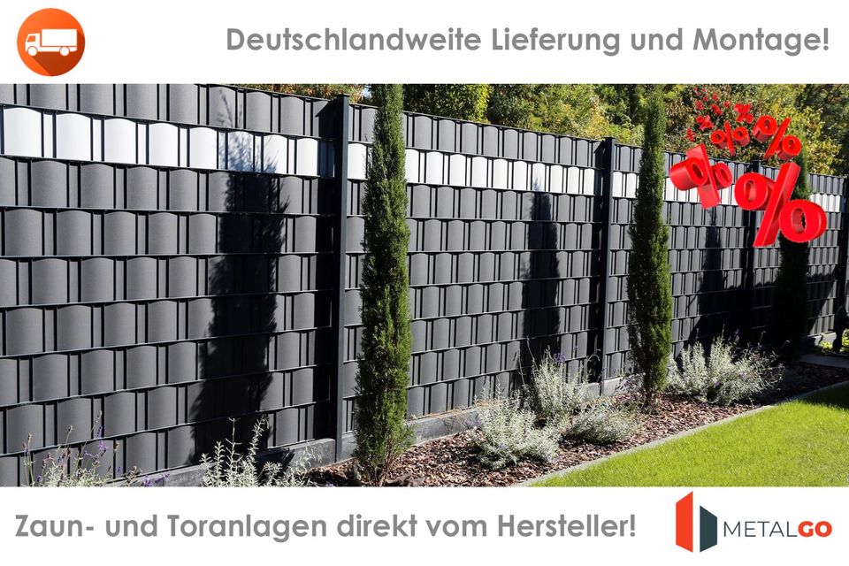 Zaun Doppelstab Sichtschutz Eingangstor Einfahrtstor inkl MONTAGE in Drakenburg