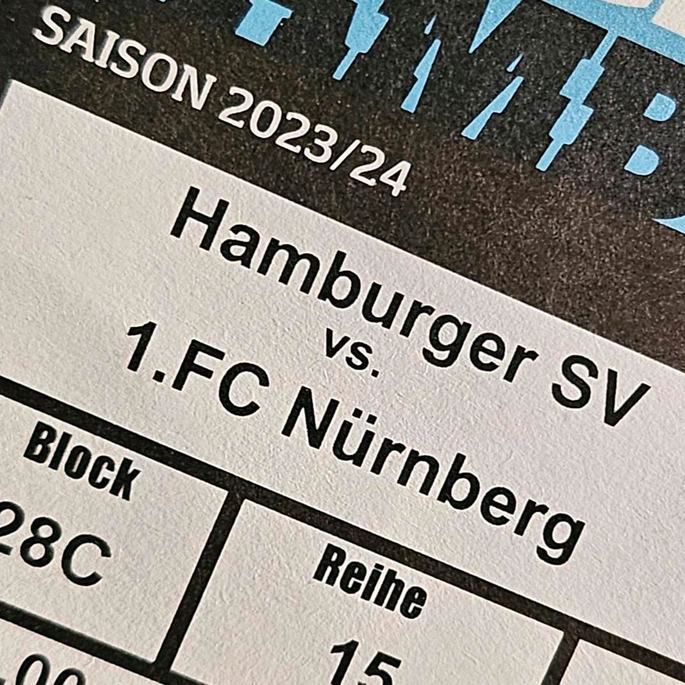 Für Kurzentschlossene: 2 Tickets HSV gegen 1.FC Nürnberg 28C in Quickborn