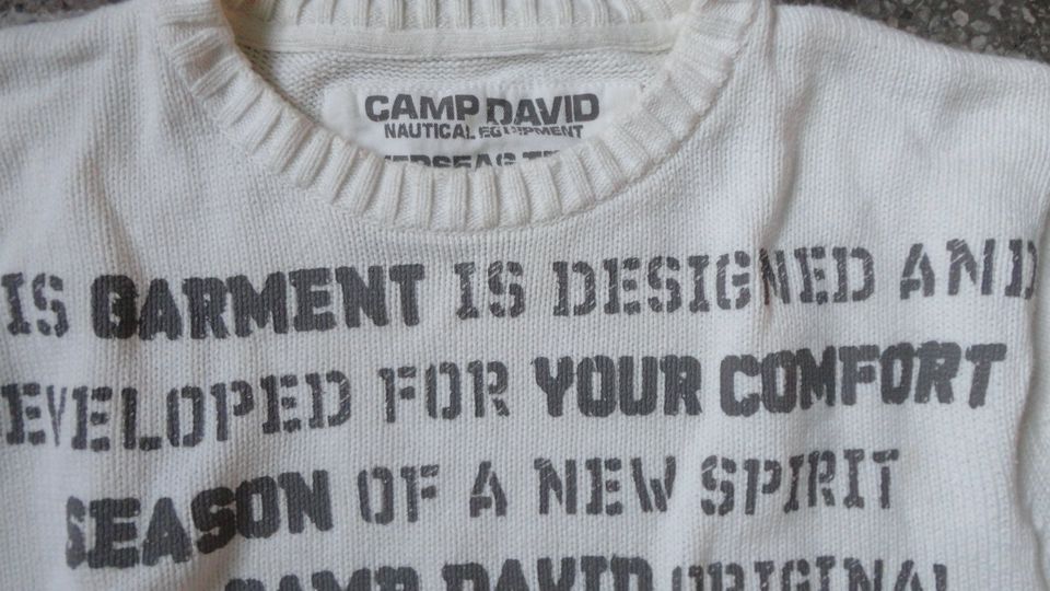 "Camp David"  Pullover, weiß in Bischofswerda