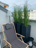 vidaXL Liegestuhl Bambus und Canvas Dunkelgrau, Balkon Möbel Baden-Württemberg - Rheinstetten Vorschau