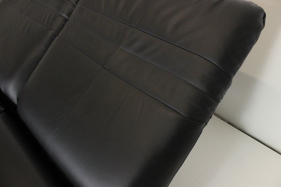 Rolf Benz Plura All Black Edition Leder Sofa Couch Funktion Liege in Höchst im Odenwald