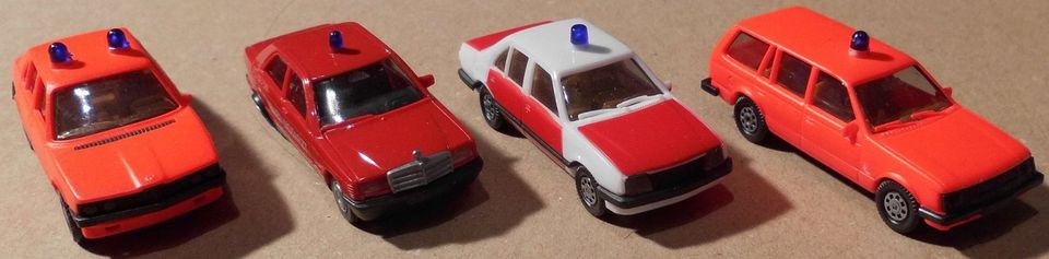 a49 - Herpa - 7x Feuerwehr - BMW, Mercedes, Opel, VW in Hambergen