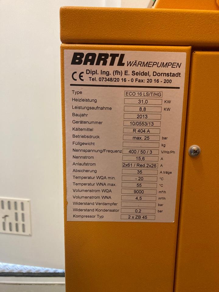 Wärmepumpe Bartl ECO 16 LS-T mit 31 kW. Auch als Poolheizung in Böhmenkirch