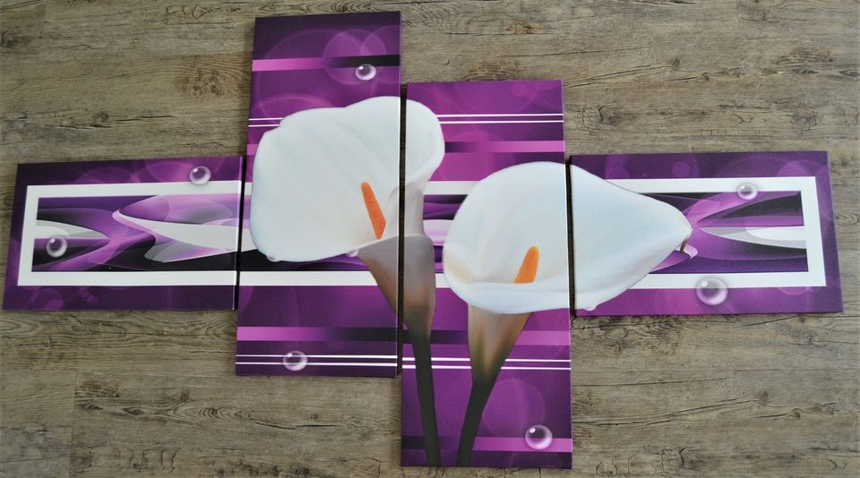 Leinwandbilder-Set Wandbilder Calla Blume Leinwandbild 4-Teilig in Lathen