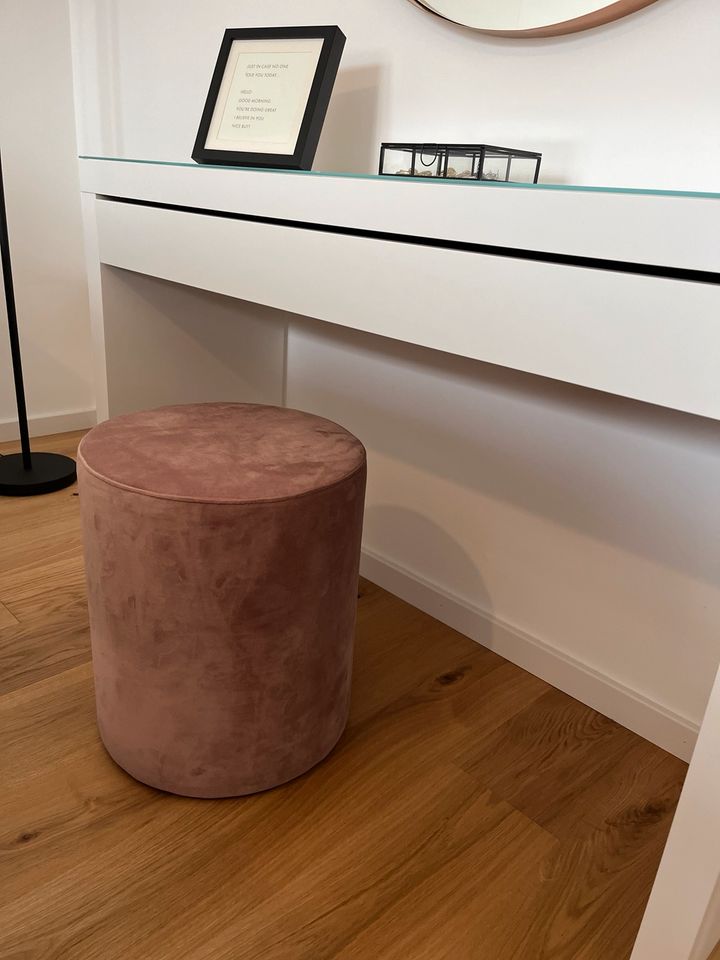 Hocker Pouf Samt rosé in Möhrendorf