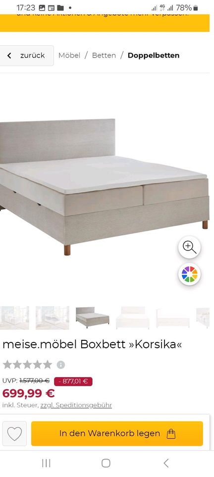 Boxspringbett 180.200 neu original verpackt mit bettkasten in Hannover