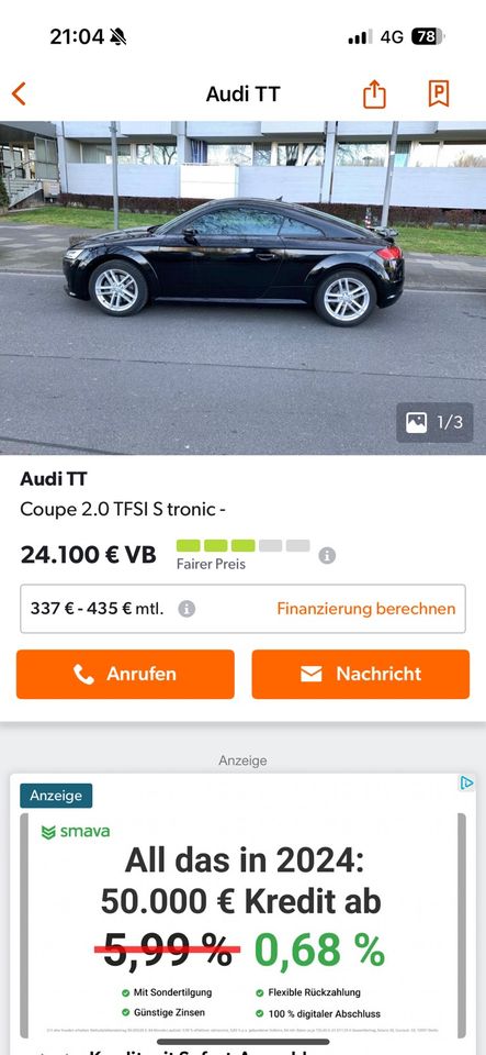 TT Audi Coupe 2.0 TFSI S tronic in Köln