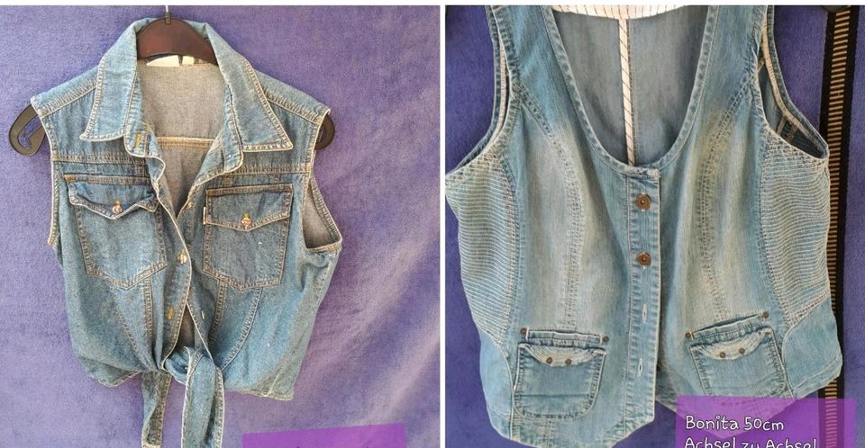 Jeans Weste Jacke  s m l XL binden Rock in Scheßlitz