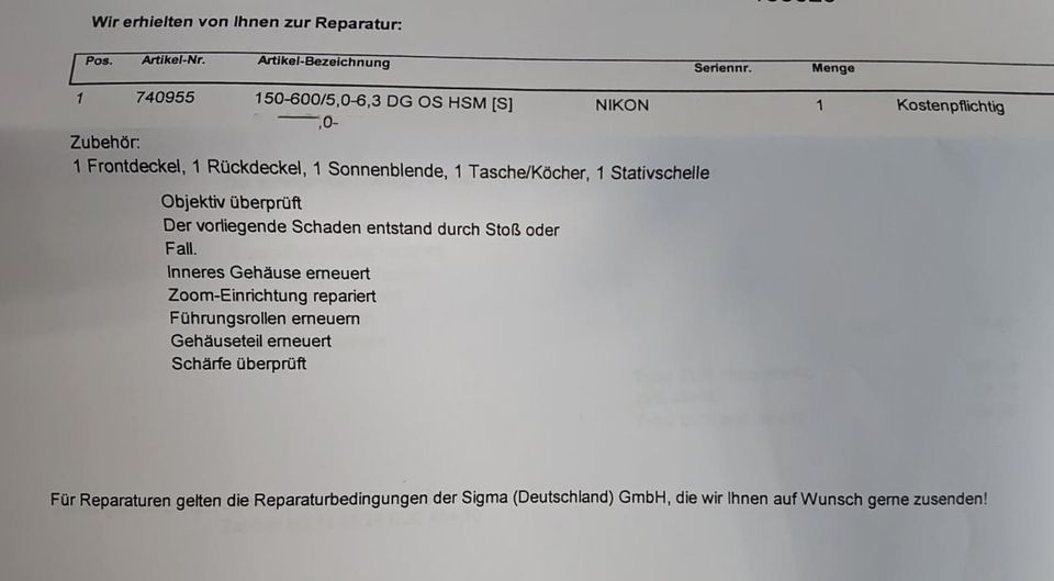 Sigma 150-600/5,0-6,3 DG OS HSM (S) für Nikon F in Freiburg im Breisgau