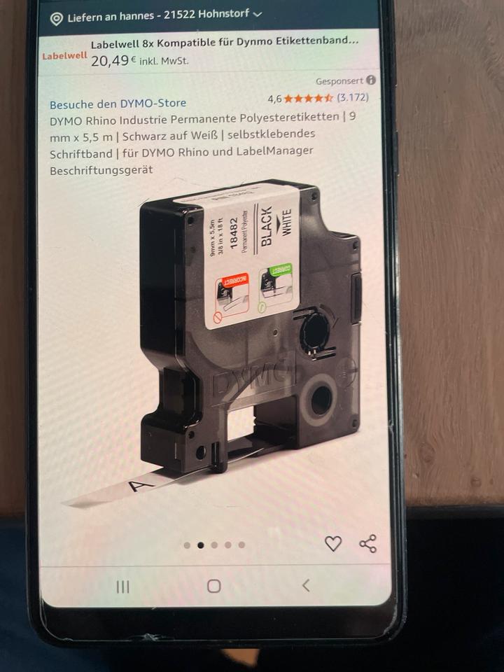 Dymo Permanent Polyester Label Etikettieren Rhino Schriftband in Hohnstorf (Elbe)