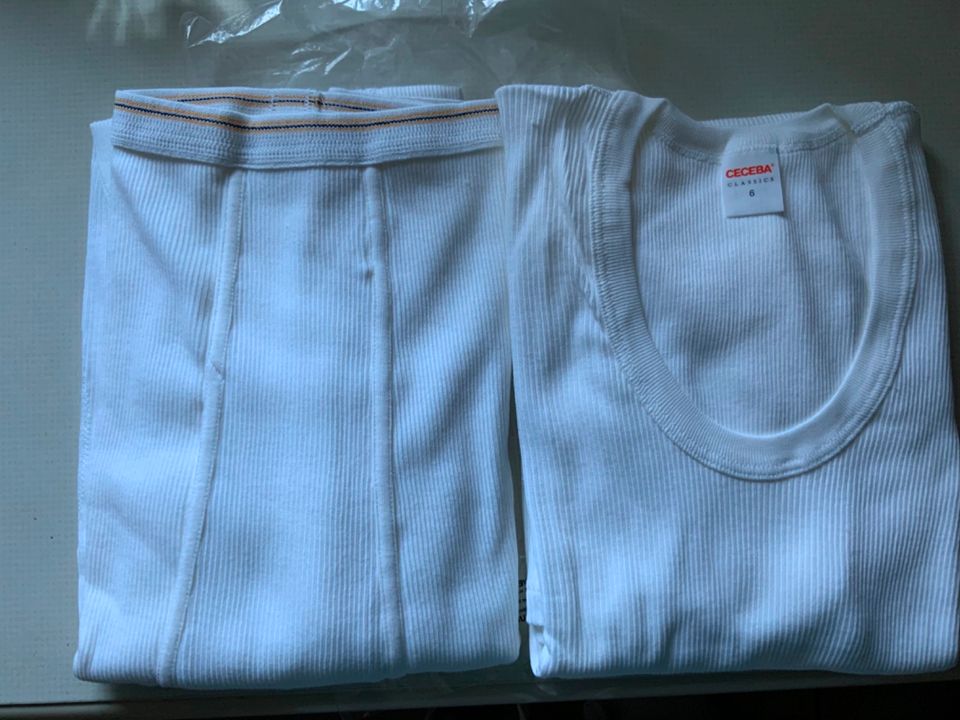 NEU Ceceba Unterwäsche lange Unterhose u. Shirt 1/2 Arm weiß Gr.6 in Nettersheim