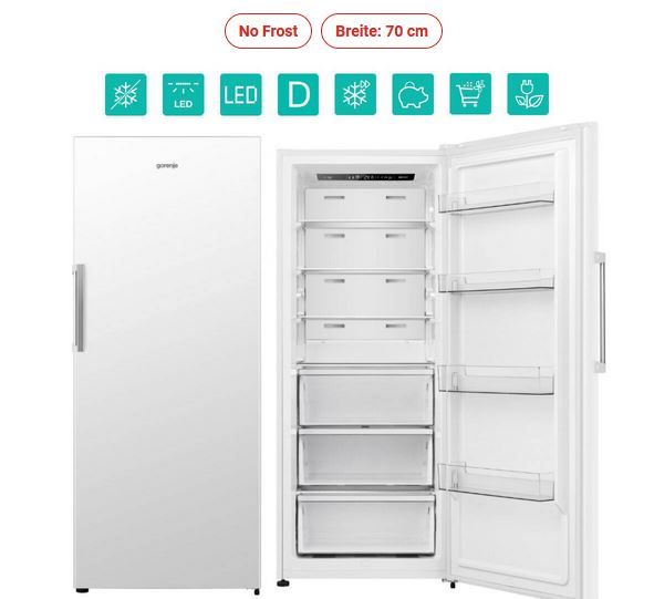 Gorenje No Frost Gefrierschrank 172 cm weiß 70 cm breit ab 569,-€ in Langenau