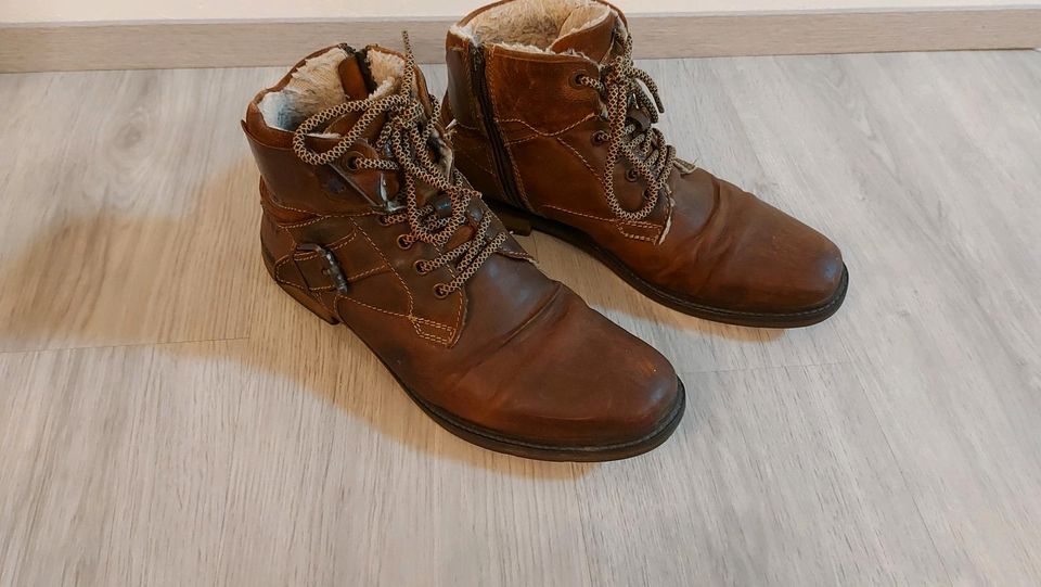 Bugatti Schuhe Herren Gr. 43 Echtleder Winterboots Stiefel Braun in Delmenhorst