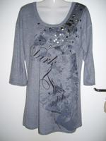 Luisa Cerano Longshirt Shirt Langarm Grau Gr.38 Netz Straßsteine Berlin - Neukölln Vorschau
