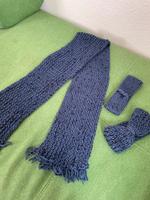 Handgestrickter Schal und Stirnbänder aus Schurwolle - Marineblau Bayern - Lohr (Main) Vorschau