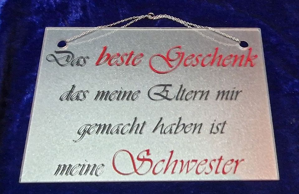 Dekoschild Plexi mit Schwesternspruch - selfmade in Wuppertal