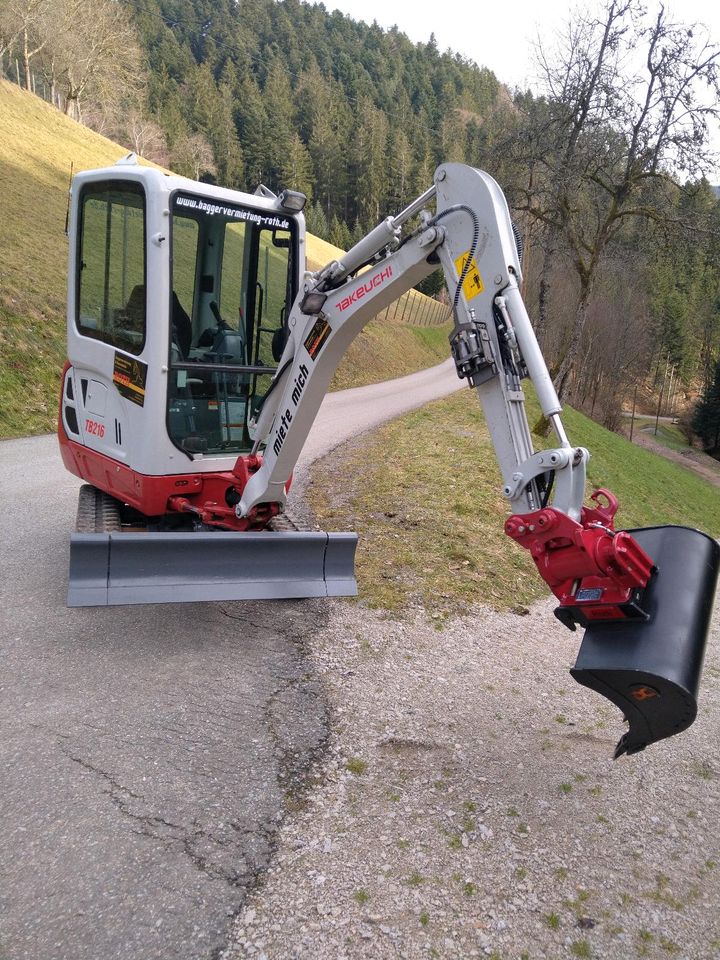 Vermiete Minibagger, Bagger, Kubota, Takeuchi, zum mieten in Wolfach