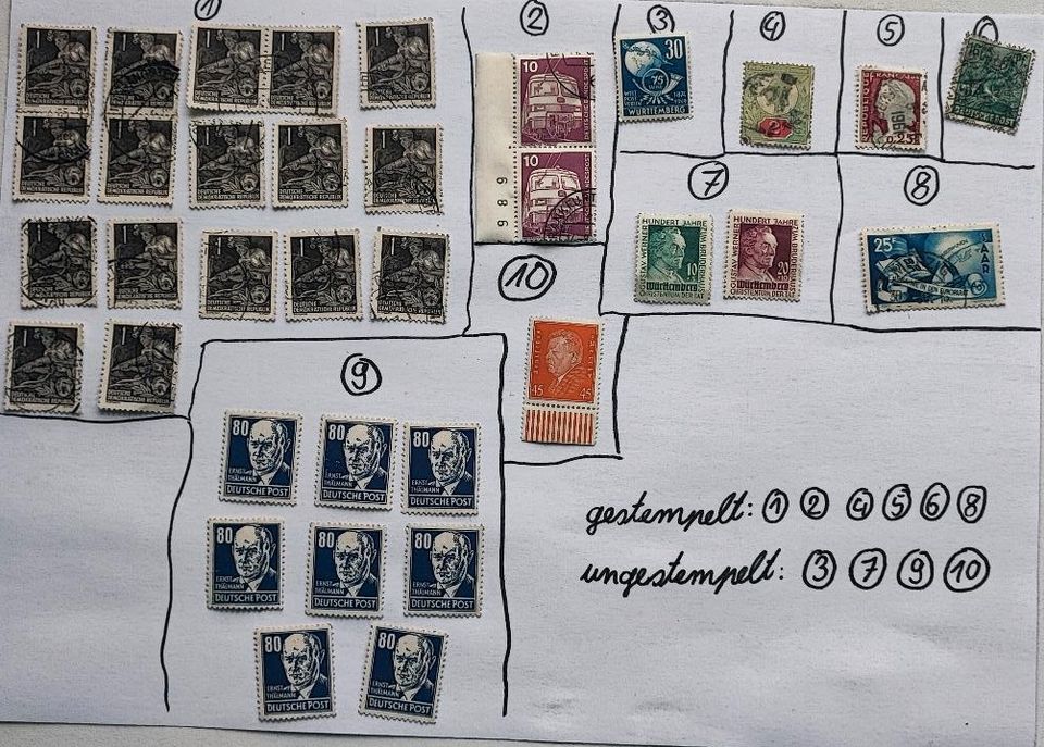 Briefmarken Deutsches Reich, Deutsche Bundespost DDR in Gemünden a. Main