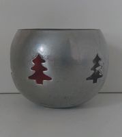 Metall Teelichthalter silber rot Tannenbaum Winter Weihnachten Sachsen - Lengenfeld Vogtland Vorschau