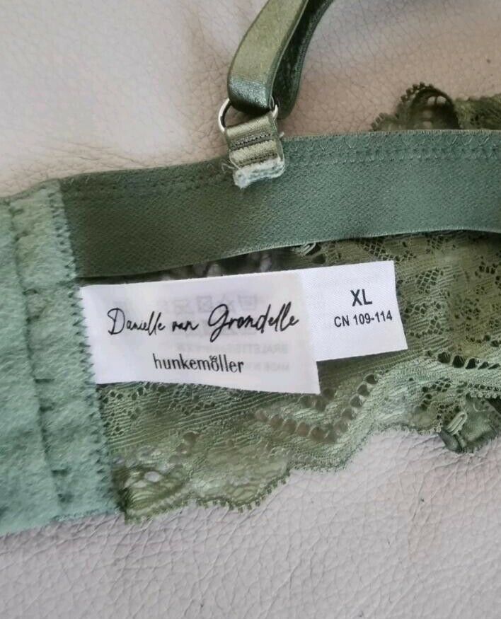 Bralette khaki Spitze Triangel Bra Bustier Muster Hunkemöller XL in Schwieberdingen