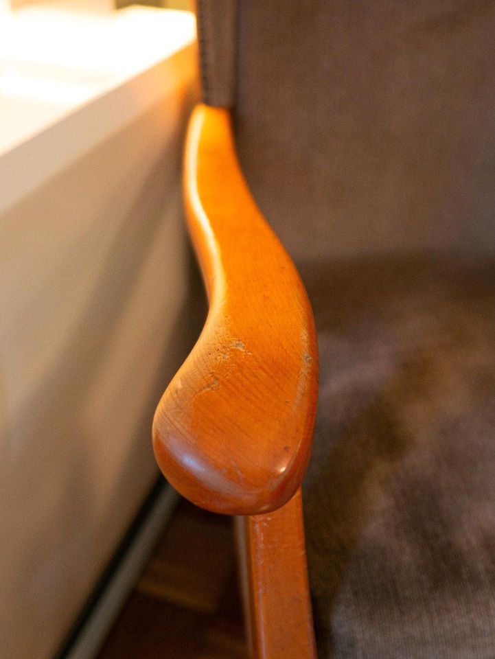 CASALA Ohrensessel Sessel Vintage aus Holz mit Samtbezug Retro in Köln