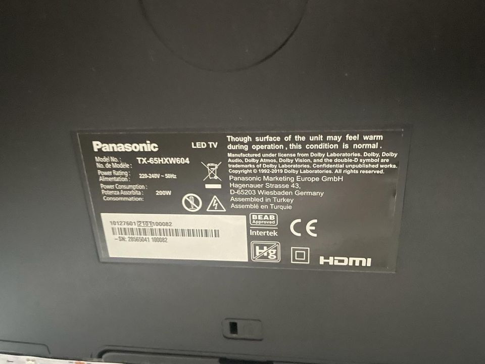 Panasonic / 4K UHD, Smart TV, 65 Zoll 164cm / Restgarantie in Rösrath