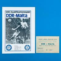 Fußball Stadionheft DDR - Malta 1981 WM-Qualifikation Jena Thüringen - Jena Vorschau