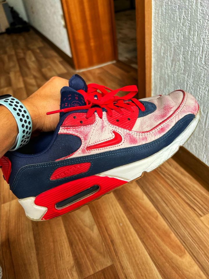 Nike Air Max 90 Premium Home Away Red 43 Jewel Swoosh