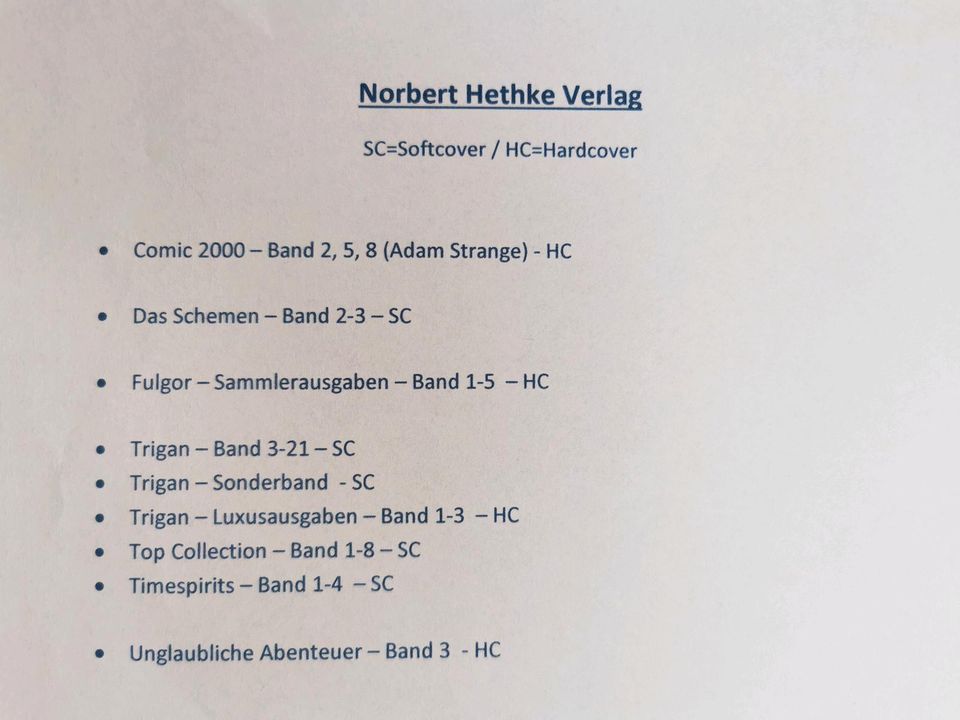 Norbert Hethke Verlag Comic Sammlung in Hengersberg