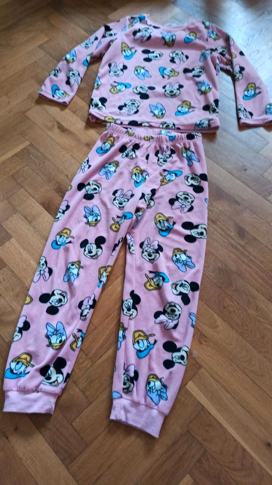 Disney Schlafanzug warm Winter Mickey Minnie Mädchen 128 in Reinbek
