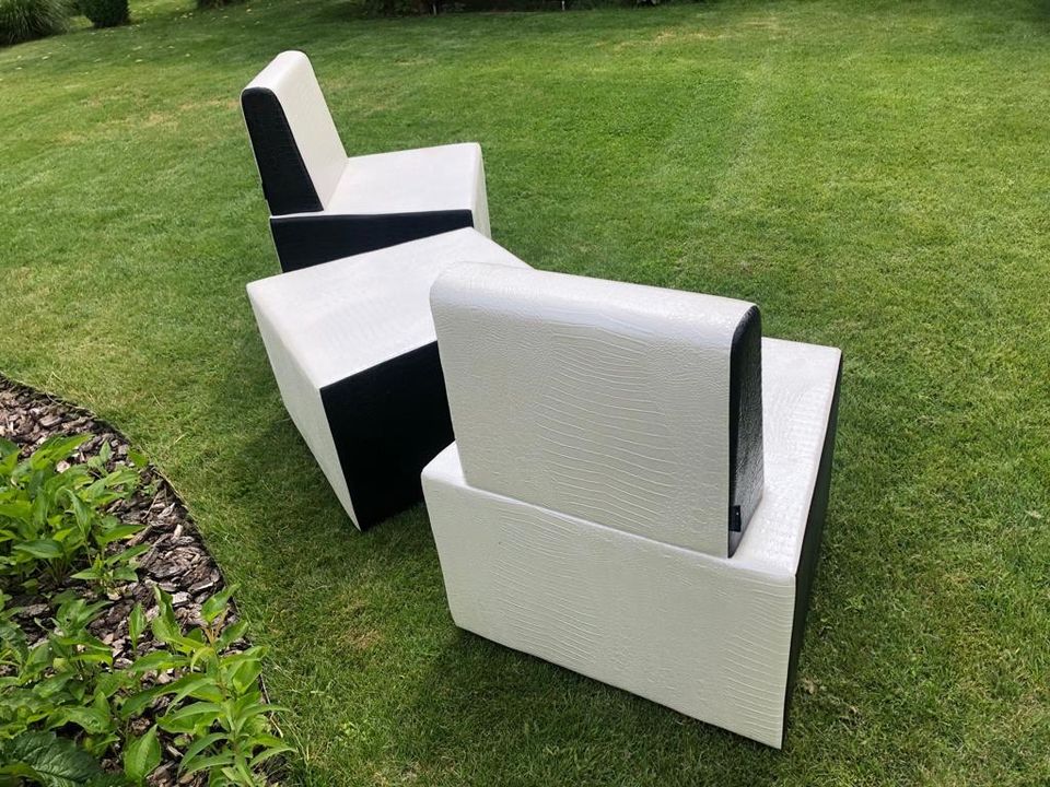 Empfangstheke mit Sessel weiß schwarz in Lübben
