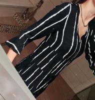 Oversize Bluse Tunika mit Trompetenärmeln, schwarz/weiß Sachsen-Anhalt - Aschersleben Vorschau